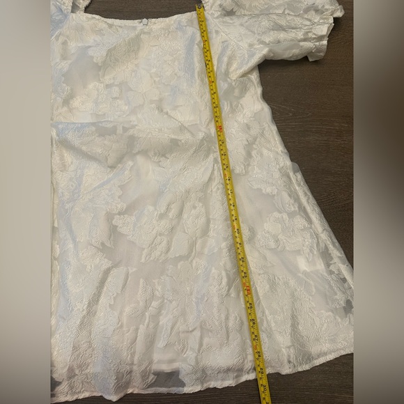 NWT SHOWPO BRAILEY MINI DRESS WHITE PUFF SLEEVE FIT AND FLARE DRESS - SKU:464 - Picture 7 of 10